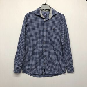 Johnnie-O Men Long Sleeve Cotton Button Up Shirt Plaid Size Medium Blue B269 -7